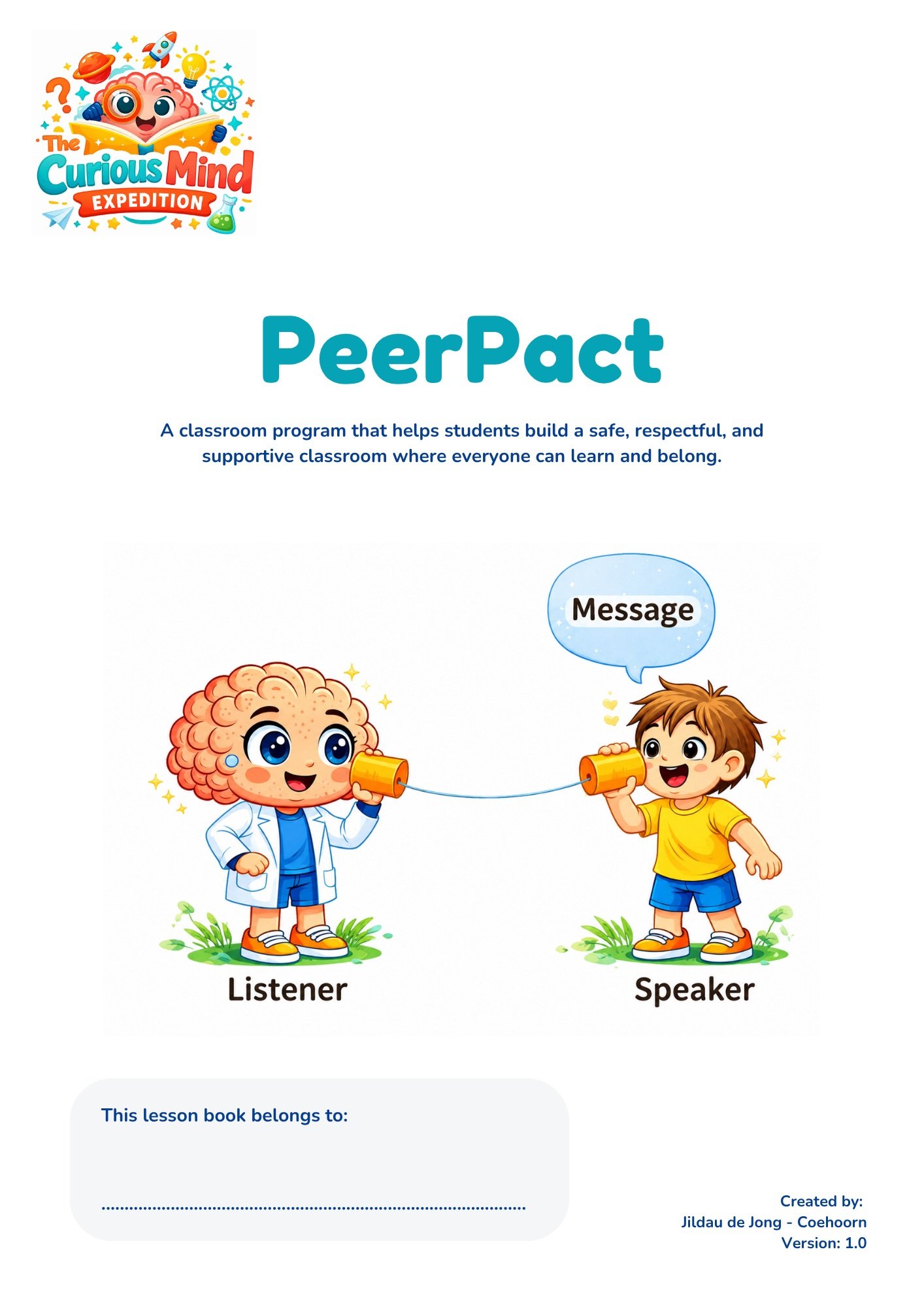 PeerPact classroom program for building a safe and respectful classroom where students learn to listen, collaborate, and communicate.