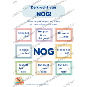 Poster De kracht van NOG met voorbeelden van een groeimindset voor kinderen