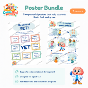 Poster Bundle with The Power of YET! and How to Handle a Panic Attack classroom posters for ages 8–13