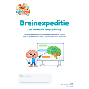 Voorkant van het lesprogramma Breinexpeditie waarin hoogbegaafde kinderen leren hoe hun brein werkt.